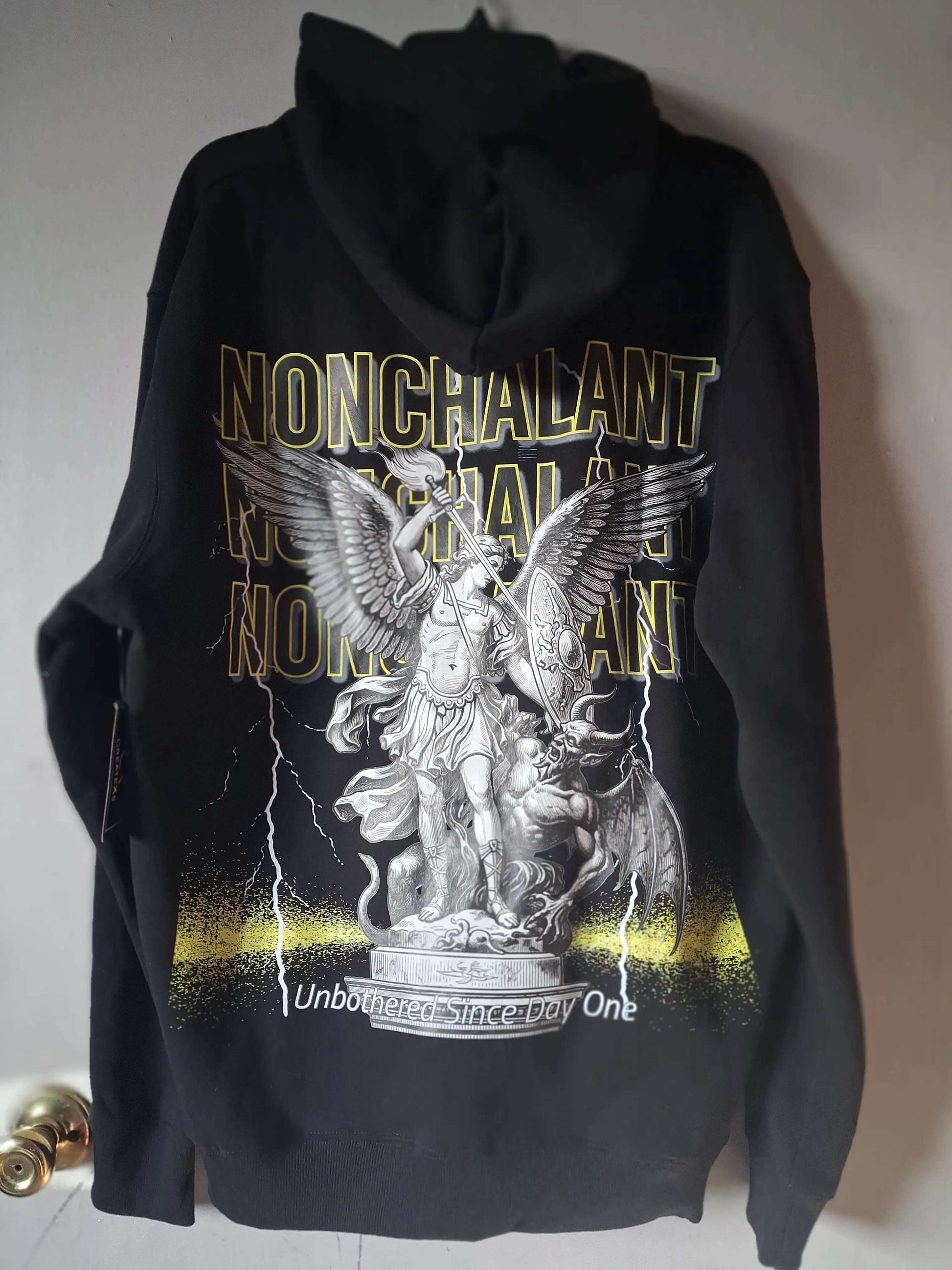 Demon & Angel Gothic Art Fleece Hoodie NONCHALANT Dark Clothing