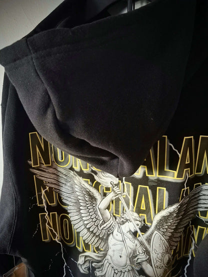 Demon & Angel Gothic Art Fleece Hoodie NONCHALANT Dark Clothing