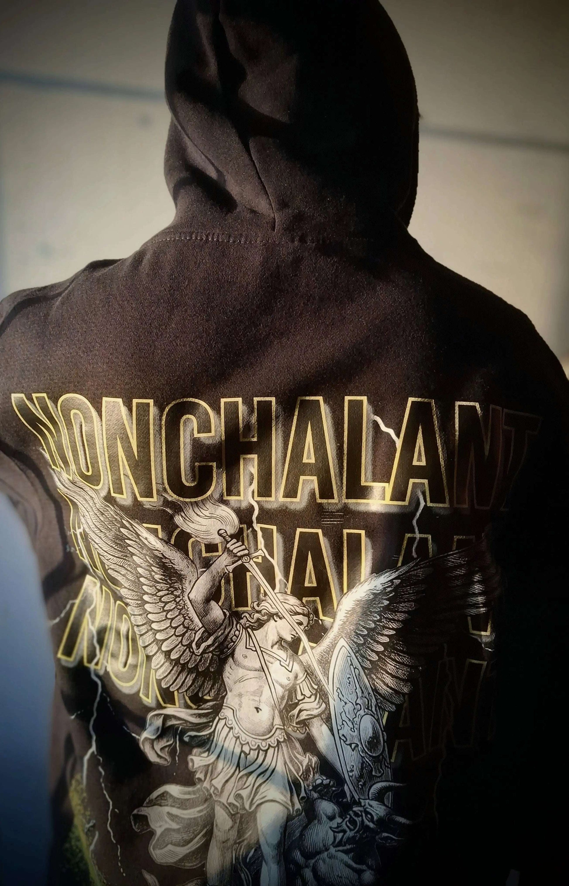 Demon & Angel Gothic Art Fleece Hoodie NONCHALANT Dark Clothing