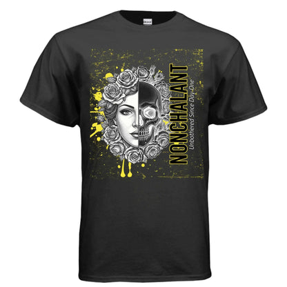 Beauty is Skindeep regular fit dark aesthetic graphic tee in preshrunk cotton with classic crew neck