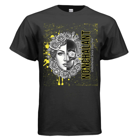 Beauty is Skindeep regular fit dark aesthetic graphic tee in preshrunk cotton with classic crew neck