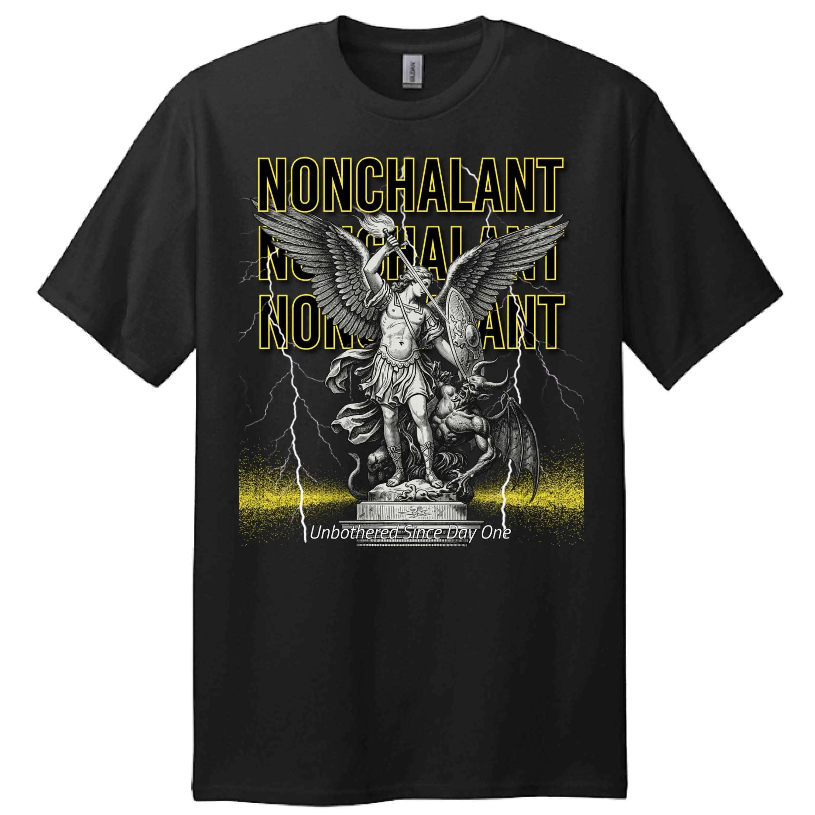 Angels and Demons tall oversized dark aesthetic T-shirt with long fit and heavyweight ultra cotton fabric