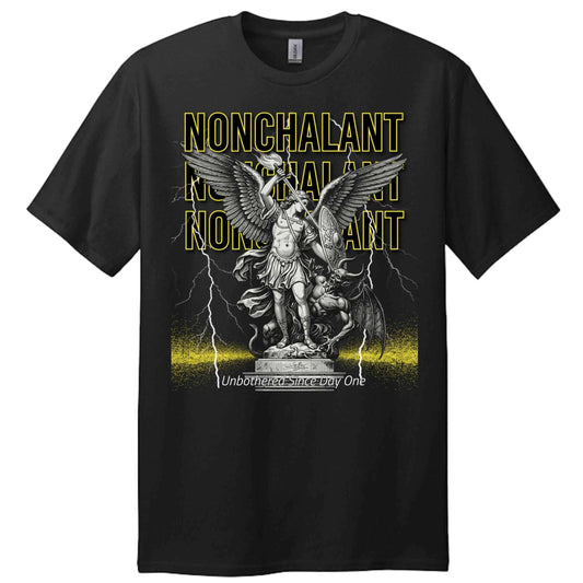 Angels and Demons tall oversized dark aesthetic T-shirt with long fit and heavyweight ultra cotton fabric