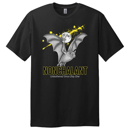 Flying Bat tall oversized dark aesthetic T-shirt in 6 oz cotton with longer fit and relaxed streetwear silhouette