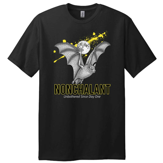 Flying Bat tall oversized dark aesthetic T-shirt in 6 oz cotton with longer fit and relaxed streetwear silhouette